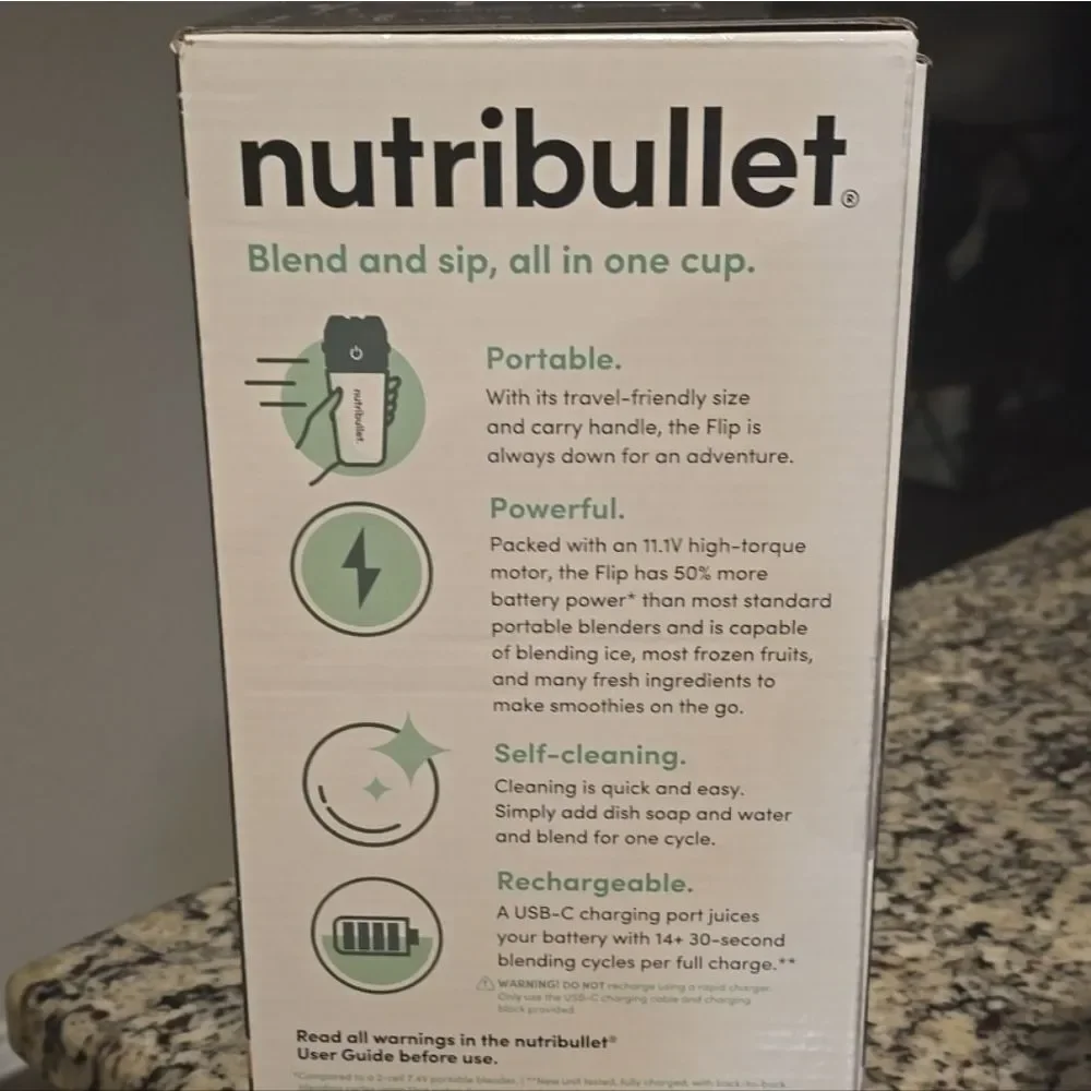 NutriBullet Flip Insulated‎ Portable Blender- Black